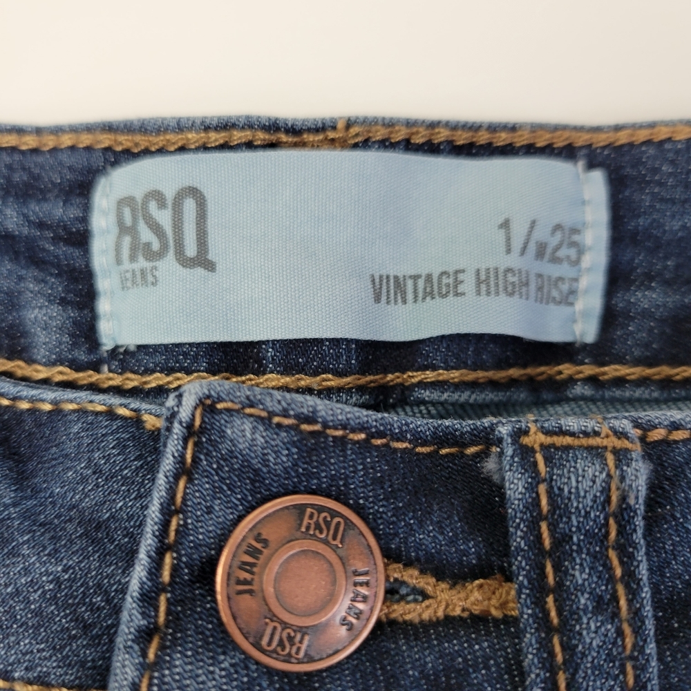 RSQ Womens Mid Rise Button Fly Denim Shorts Size 25 - Picture 5 of 7